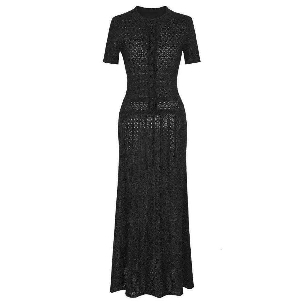 Designer For Woman 2026 Sleeveless Single-Breasted Knitted Maxi Women Elegant O-Neck Bodycon Long Summer Lady Party Robes Sandro Dress Bcf Mdng260320