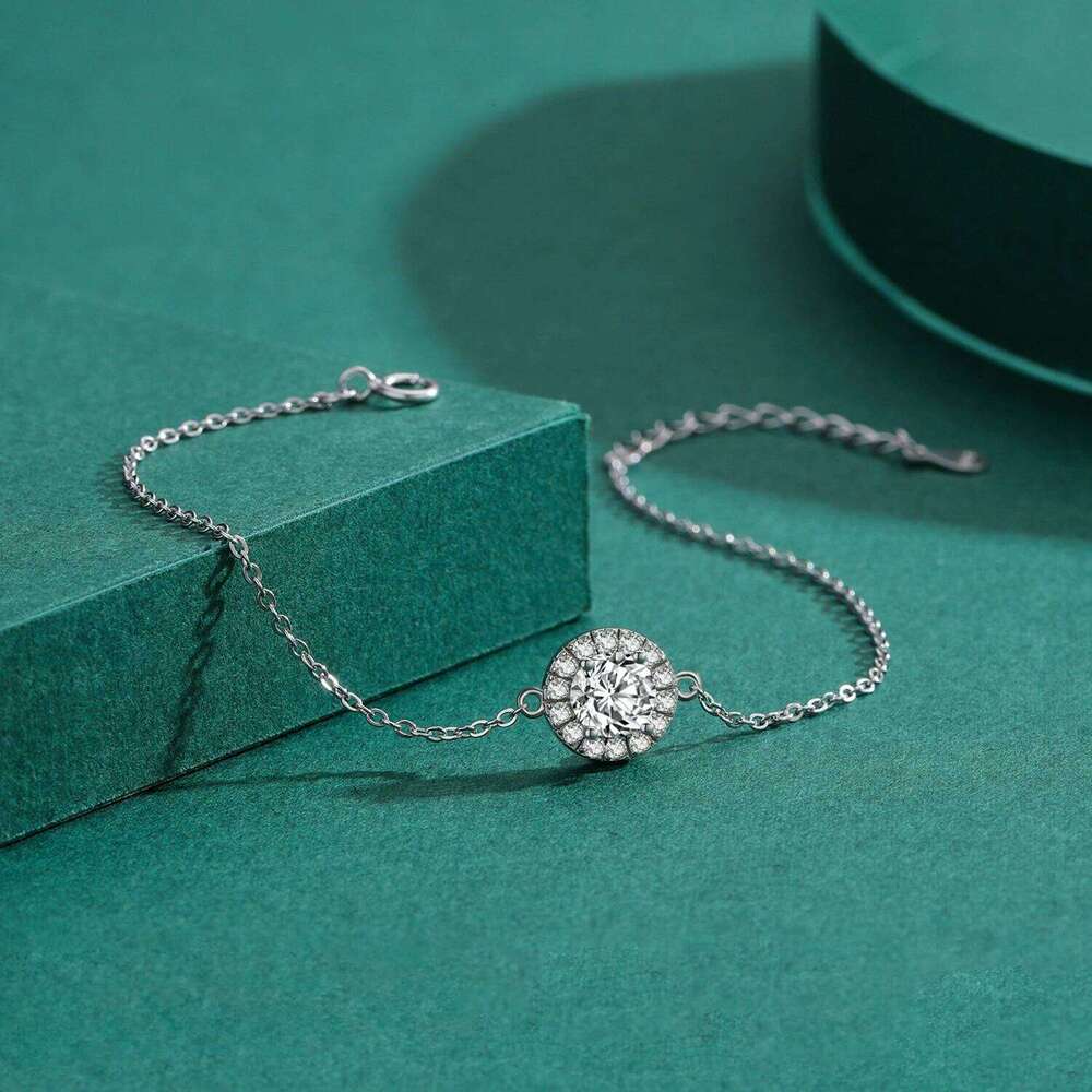 MODIAN Pure 925 Sterling Silver Luxury 1.0Ct Sparkling Clear CZ Link Chain Charm Bracelet For Women Wedding Engagement Jewelry Z260225