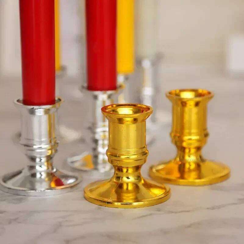 2/4pcs new standard plastic candle holders equipped with electronic candles for wedding, dinner, and party decoration tools W260226