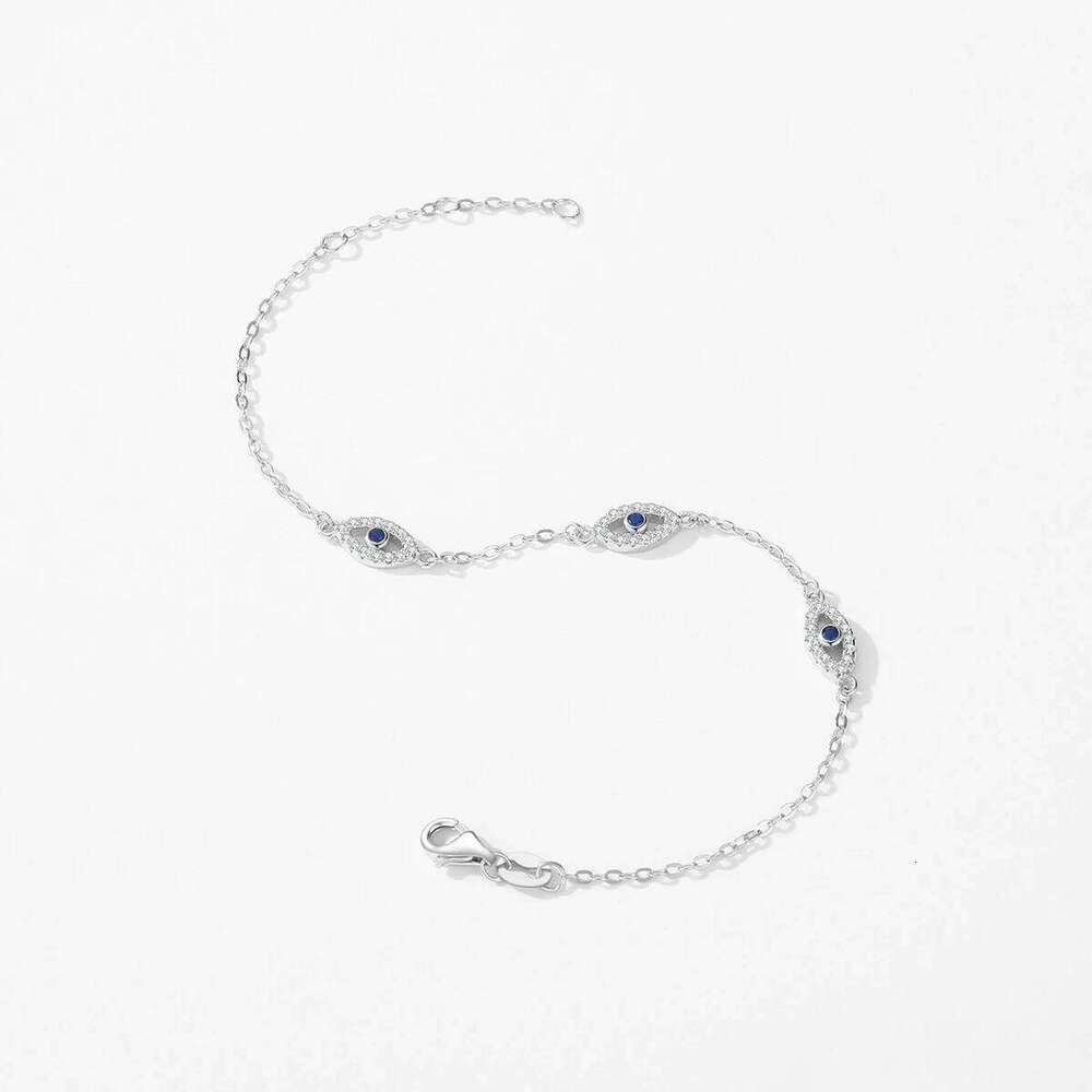 MODIAN 925 Sterling Silver Elegant Clear CZ Adjustable Bracelet For Women Korea Style Blue Eyes Chain Link Fine Jewelry Z260225