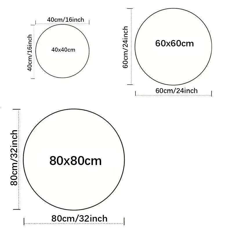 Fashion Moon Print Round Rug Non-Slip Wear-resistant Circle Carpet for Living Room Bedroom Soft Floor Mat Home Decor Beautiful W260226