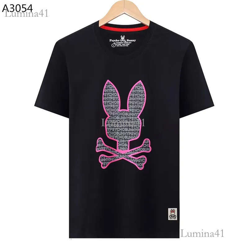 Bunny Polo Shirt Designer Mens T Shirts Tshirt Psycholys Bunny Shirt Tops Short Sleeved Casual Tops Summer Fashion Casual Shirts Bunny Shirt Clothin