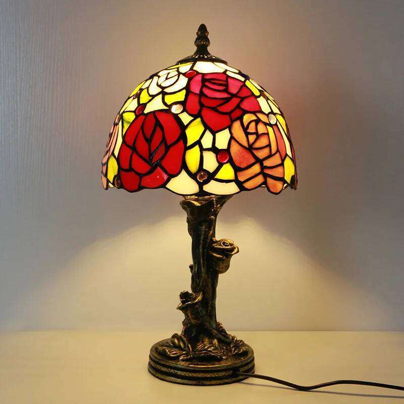 European rose restaurant cafe room bedroom bedside glass table lamp H260225