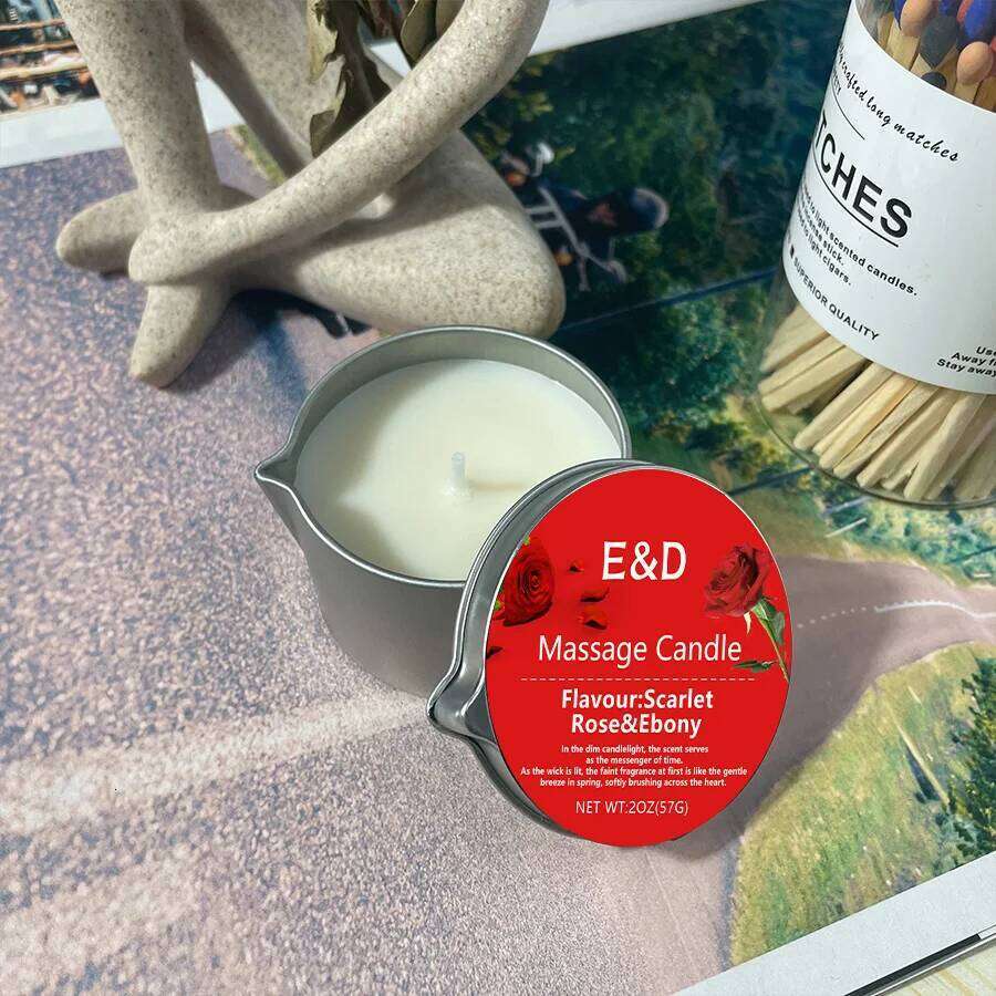 1pc Rose scented Body aromatherapy Candle,Massage /2oz Massage Oil Candle forPure Relaxation and Home SPA W260226