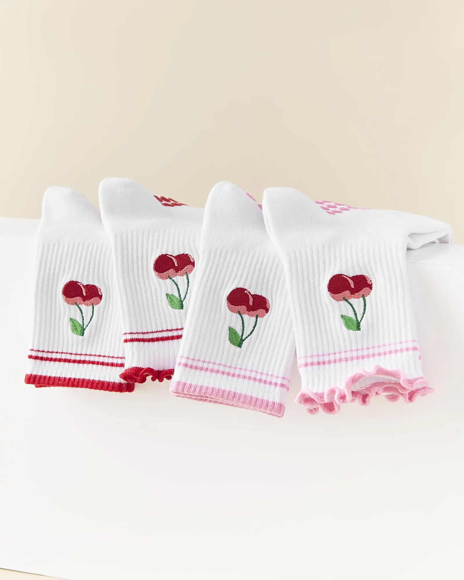 3 pairs Cute 3 Pairs Pilates Socks with Grips Ruffle Yoga Sock Grip Socks for Women 260202 - view 7