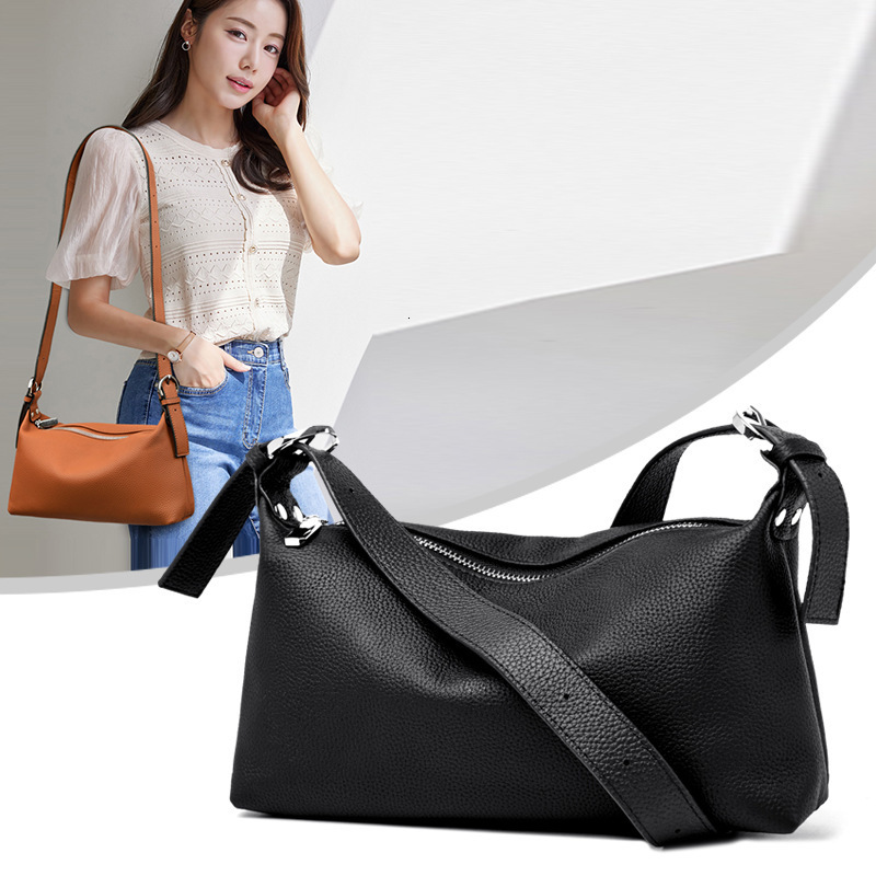 Genuine Leather Womens Bag High-End Large Capacity Commuter Pillow Bag Crossbody Bag Simple Versatile Womens Genuine Leather Bag 241025