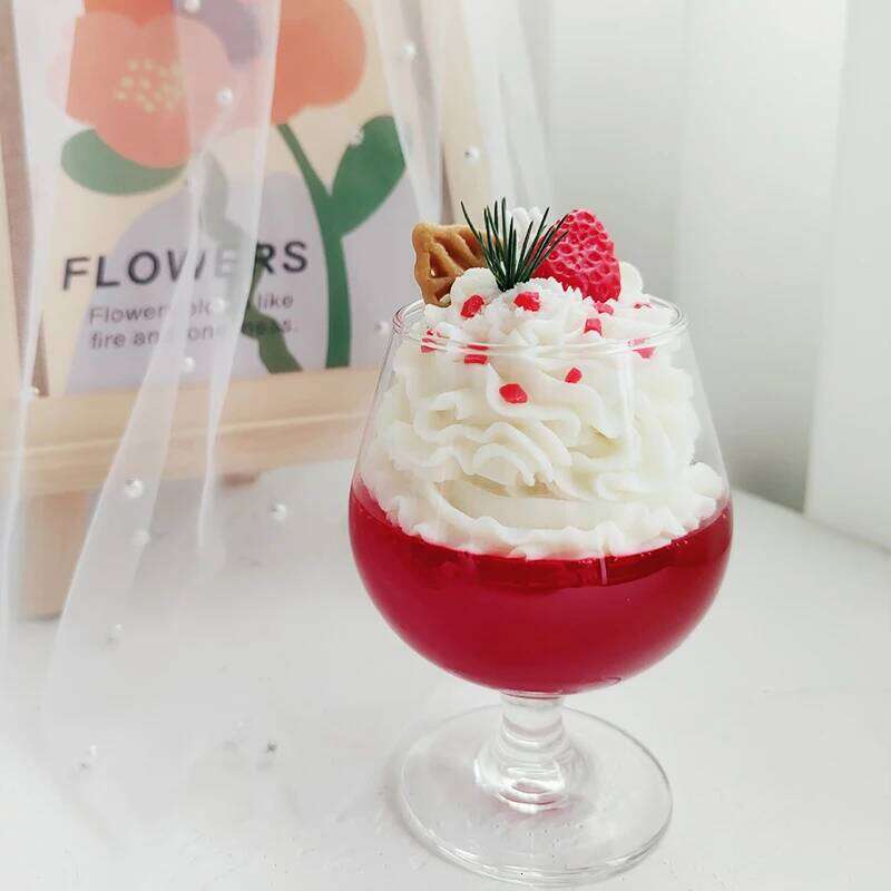 Romantic Creamy Red Wine Glass Scented Candle Soy Wax Dinner Decoration Handmade Gift Perfect for Birthday Parties W260226
