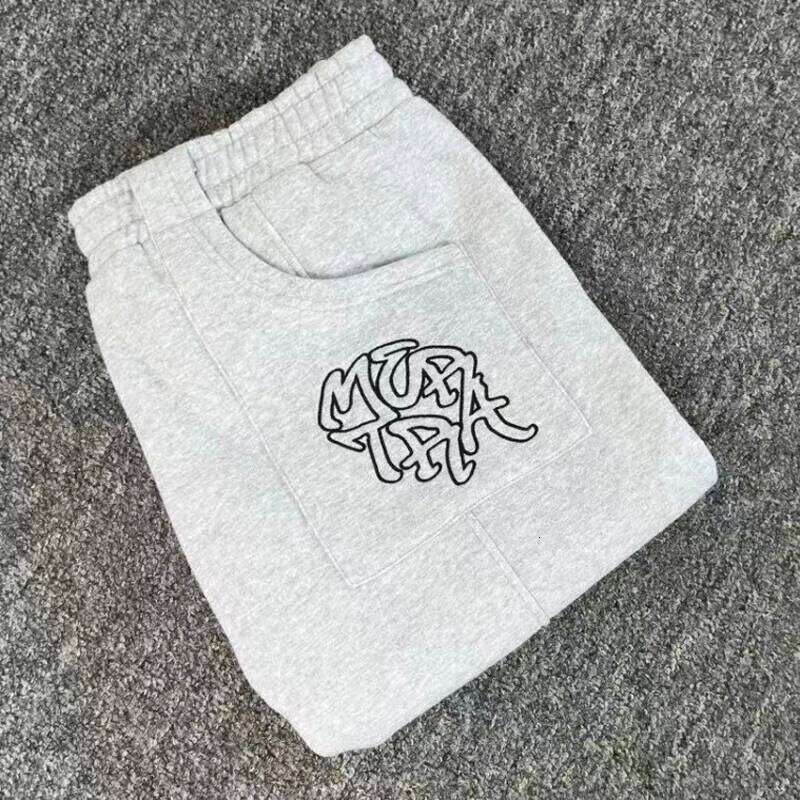 New Gray Black Color Contrast Mertra Casual Embroidered Logo Print MERTRA Shorts Pants H260226