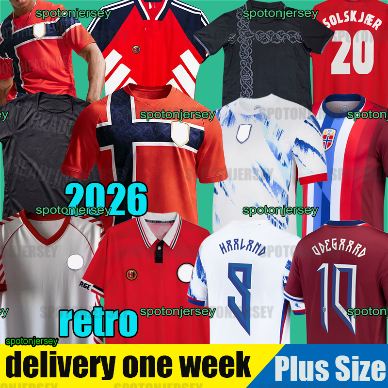 Norway 2026 2027 Soccer Jersey Haaland Odegaard STRAND LARSEN sorloth BERG AJER NUSA 26 27 national SOLSKJAER 1998 2000 Vintage Norway Retro Football shirt 1984
