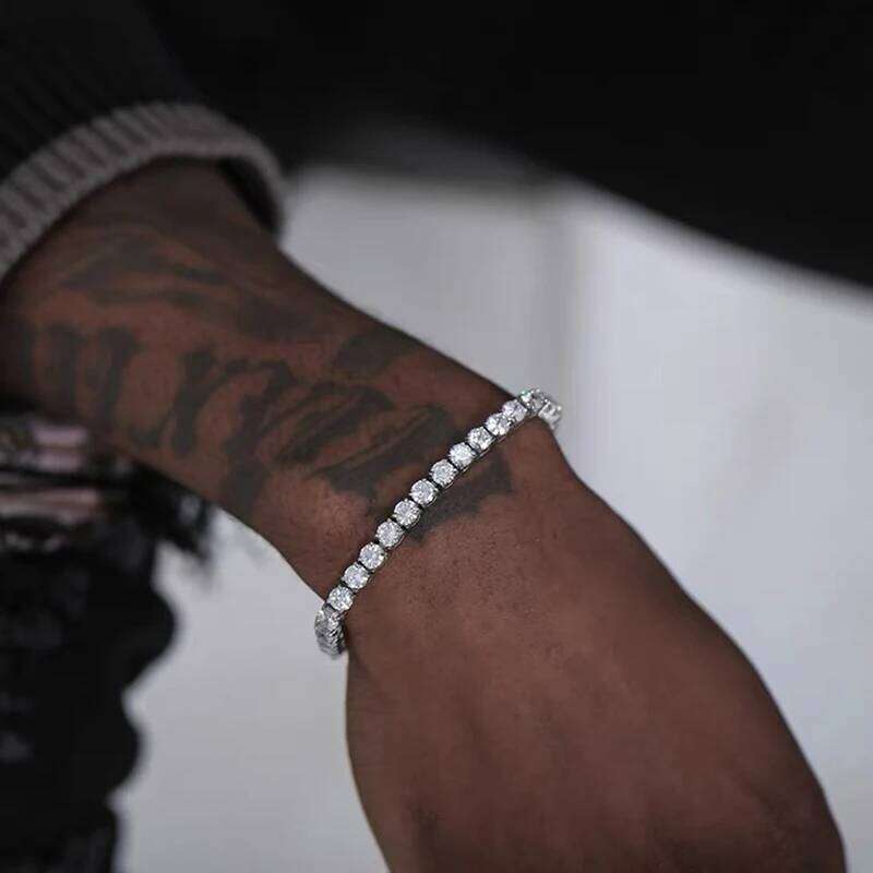 Hiphop Tennis Bracelet Homme Iced Out 3/4/5mm Cubic Zirconia Mens Crystal Chain on The Hand Hip-hop Streetwear Jewelry Male H086 Z260225