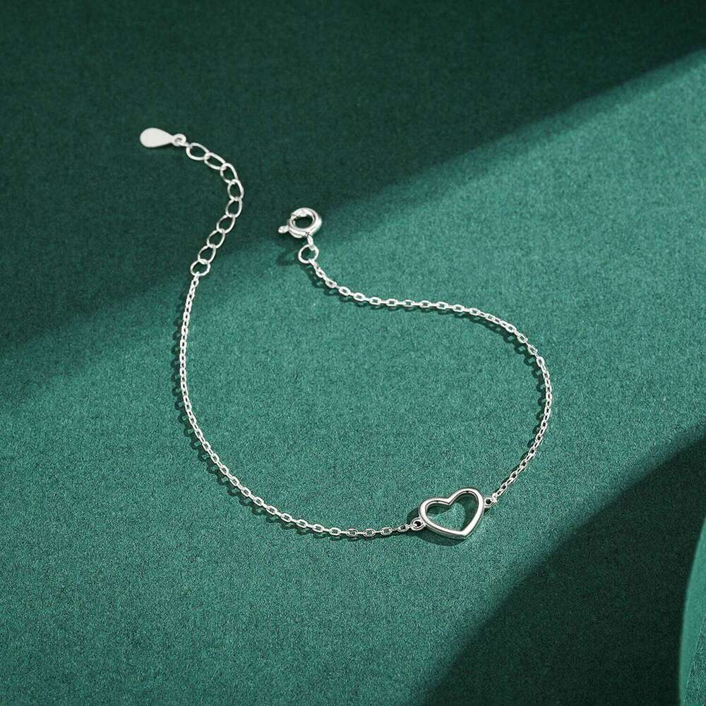 Modian Authentic 925 Sterling Silver Classic Simple Heart Link Chain Bracelet For Women Charm Fine Statement Jewelry Accessories Z260225
