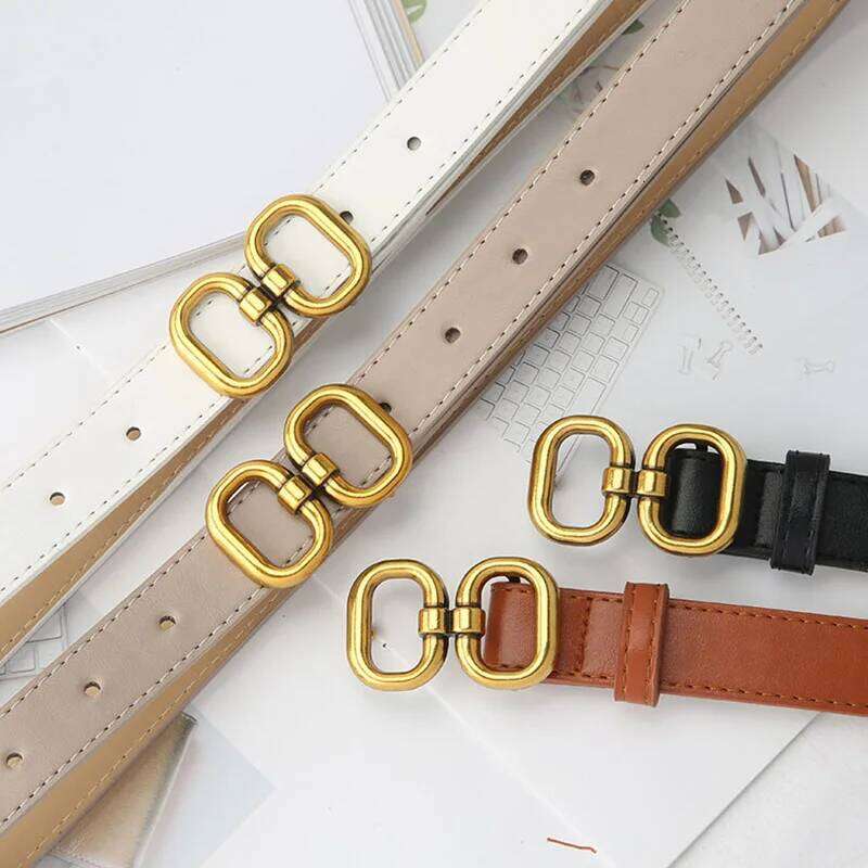 Fashion PU Leather Belt for Women Designer Metal Buckle Waist Strap Female Jeans Dress Trouser All-match Decorative Waistband Y260225