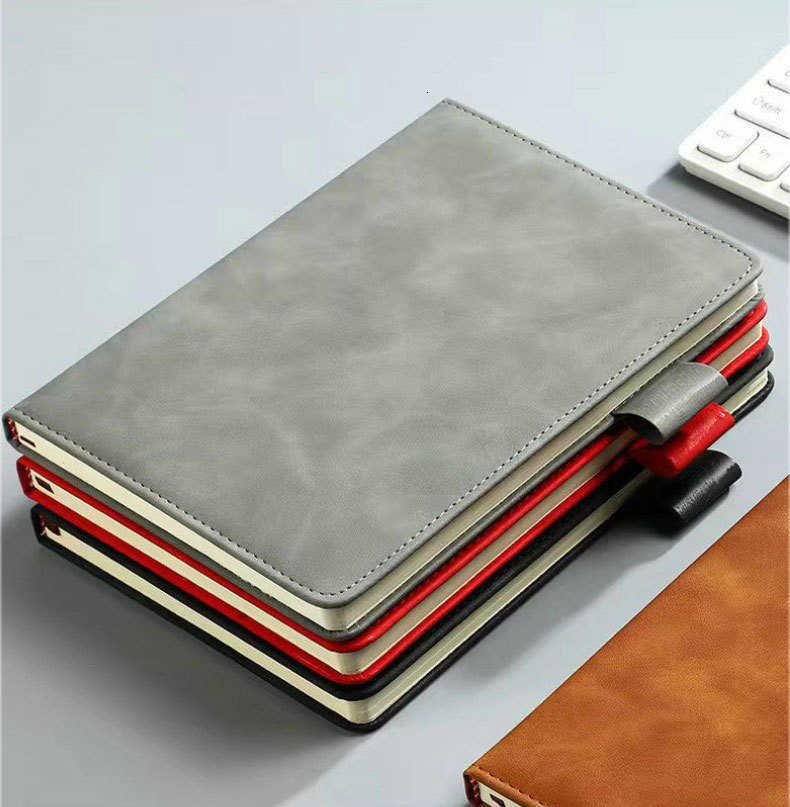 A5 notebook with engraved design and thickened cover for business use, leather-bound diary, simple record book, memo pad X250825