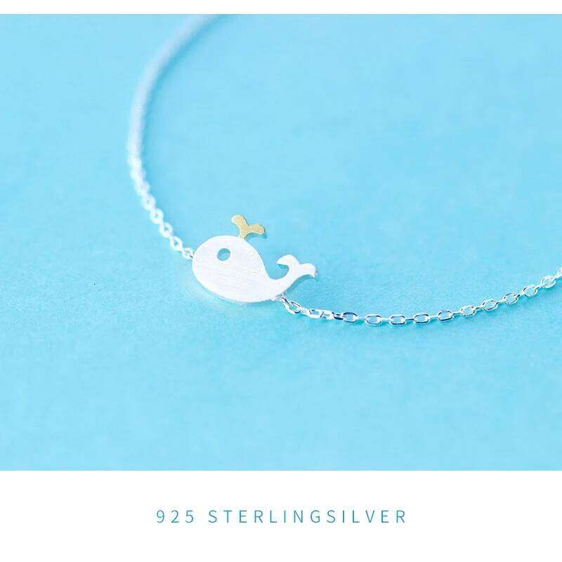 Modian Classic Fashion Authentic 925 Sterling Tiny Girls Charm Chain Bracelet For Women Baleine Fish Fine Silver Jewelry Z260225