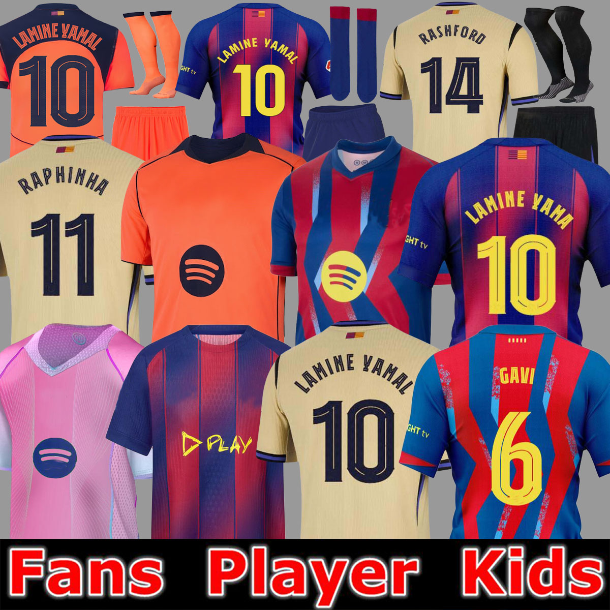 25 26 27 LAMINE YAMAL Lewandowski Soccer Jerseys GAVI Raphinha FERRAN 2025 2026 Football Shirt TOP F. DE JONG Men Women Kids