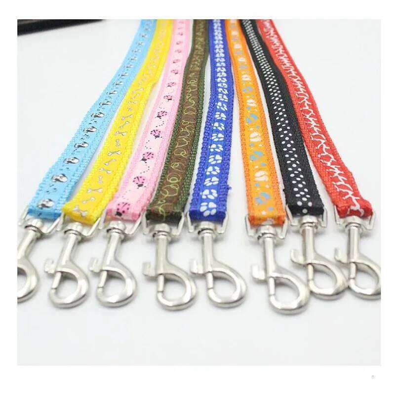 Print Nylon Harness Vest and Set Blue Pink Harnesses Chest Strap Collars For Small Dogs Puppy Outdoor Walking Leash Leads