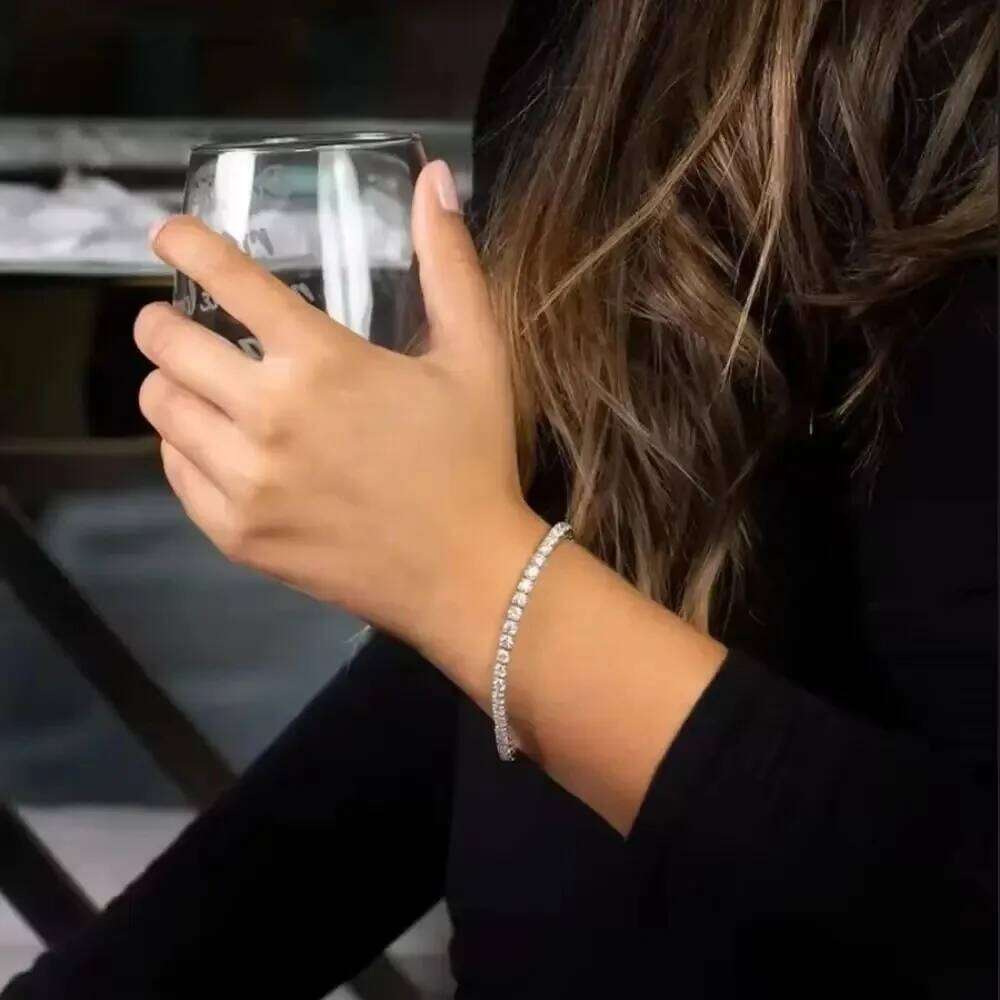 Elegant Gold/Silver Zircon Crystal Cubic Zirconia Jewelry Rhinestone Bangle Tennis Bracelet Wedding Z260225