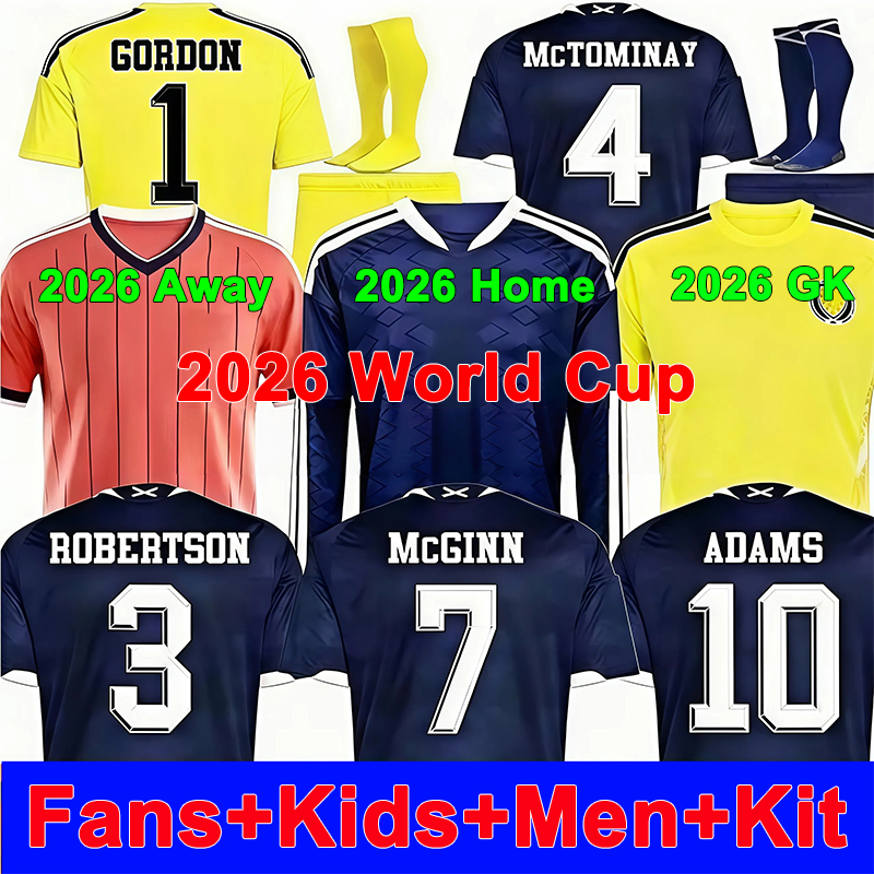Scotland 2026 Soccer Jerseys Scotland world Cup 2026 ROBERTSON McTominay McGREGOR SHANKLAND MCGREGOR Football Shirt Home Away thrid maillot de Foot men kids kits