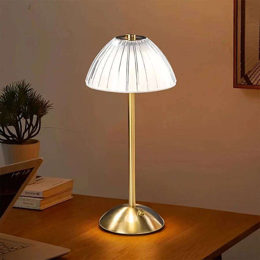 1PC Modern Pumpkin Crystal Table Lamp, with touch controlled three color dimmable function suitable for bedrooms studies cafe H260225