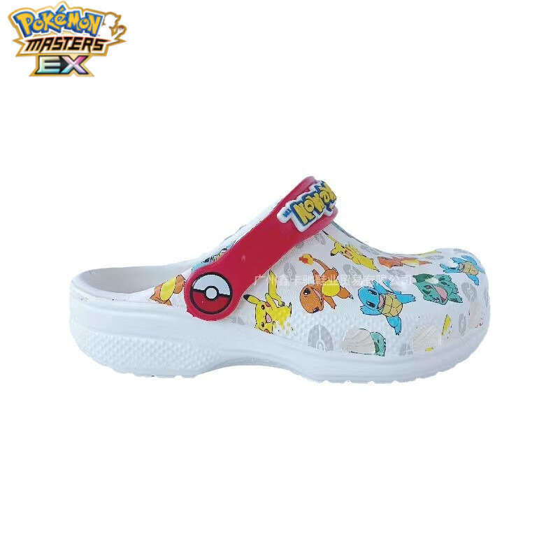 Summer Cartoon Pokmon Pikachu Sandals Clogs Cross-Border Printed Trendy Soft-Soled Children's Baby Slippers W260226