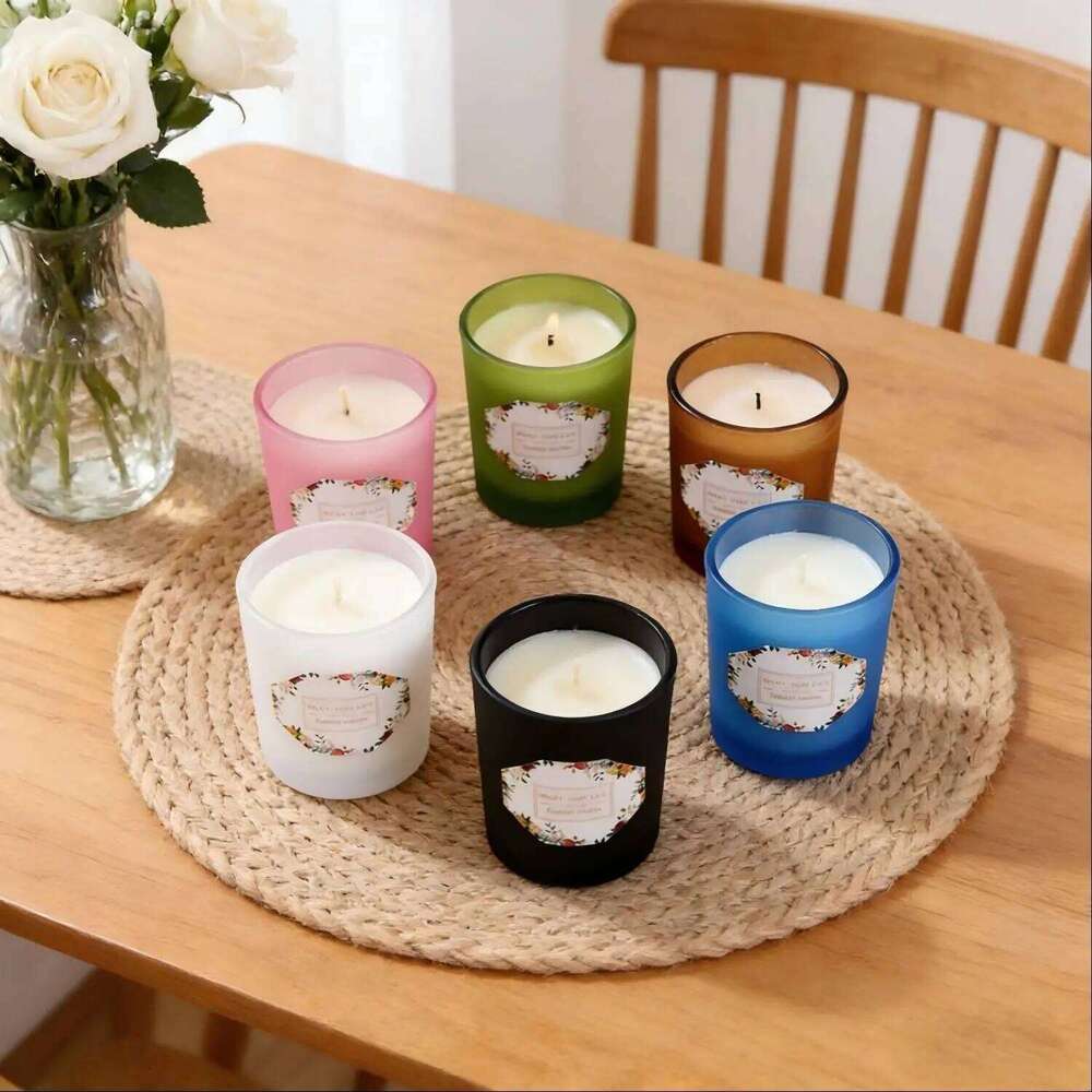 1pc Niche Aromatherapy Candle - Smokeless Plant Wax Glass Jar Candle, Essential Oil Scented for Home Wedding Party Gatherings W260226