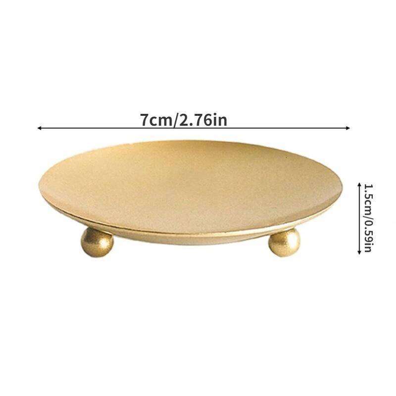 1PC Iron Holder Decorative Pillar Plate Pedestal Candle Stand for Wax Candles Spa Wedding Birthdays Party W260226