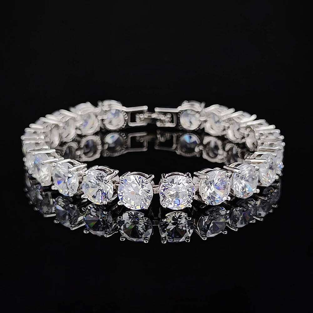 2024 new Luxury Round CZ silver color on hand Tennis Bracelet & Bangles For Women Jewelry Wedding Valentine's Day Gift S7217 Z260225