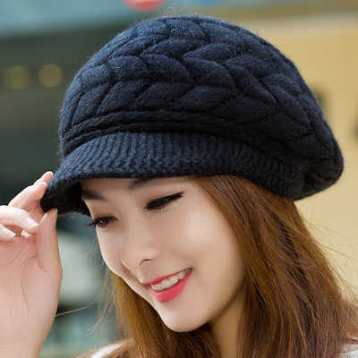 Middle-aged and Elderly Autumn and Winter Warm Knitted Wool Hat with Fleece Korean Fashion Versatile Beret for Women in Winter S260225NJQ6