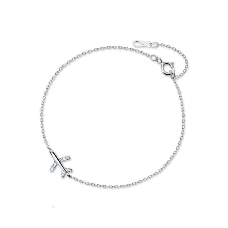 Modian Fashion 925 Sterling Sliver Luminous CZ Cute Mini Airplane Bracelet for Women Link Chain Korea Style Fine Jewelry Bijoux Z260225