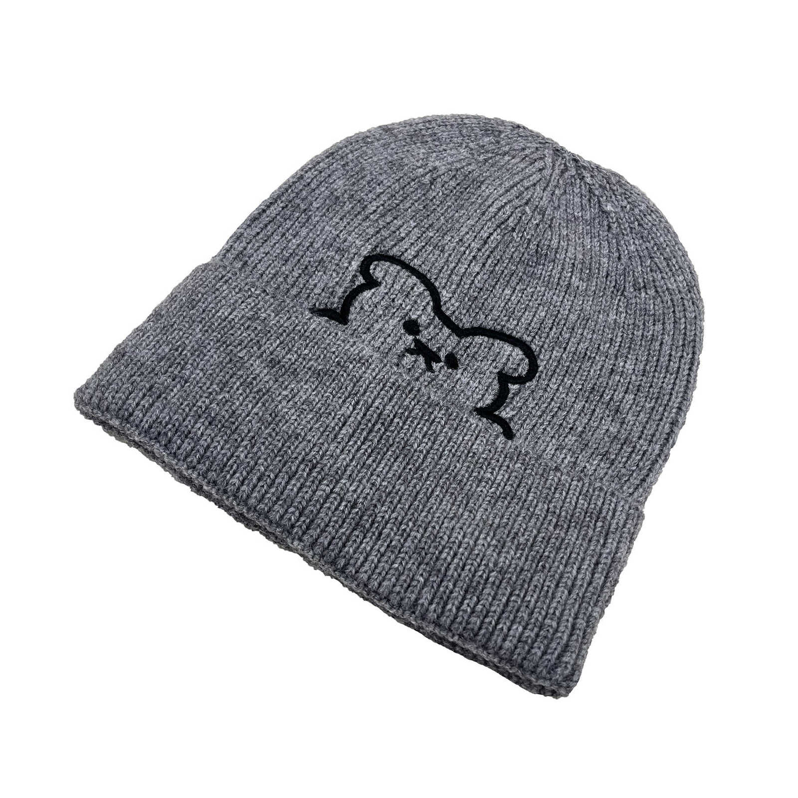Winter bear embroidery cartoon woolen hat versatile warm fashionable pullover beanie knitted hat S260225