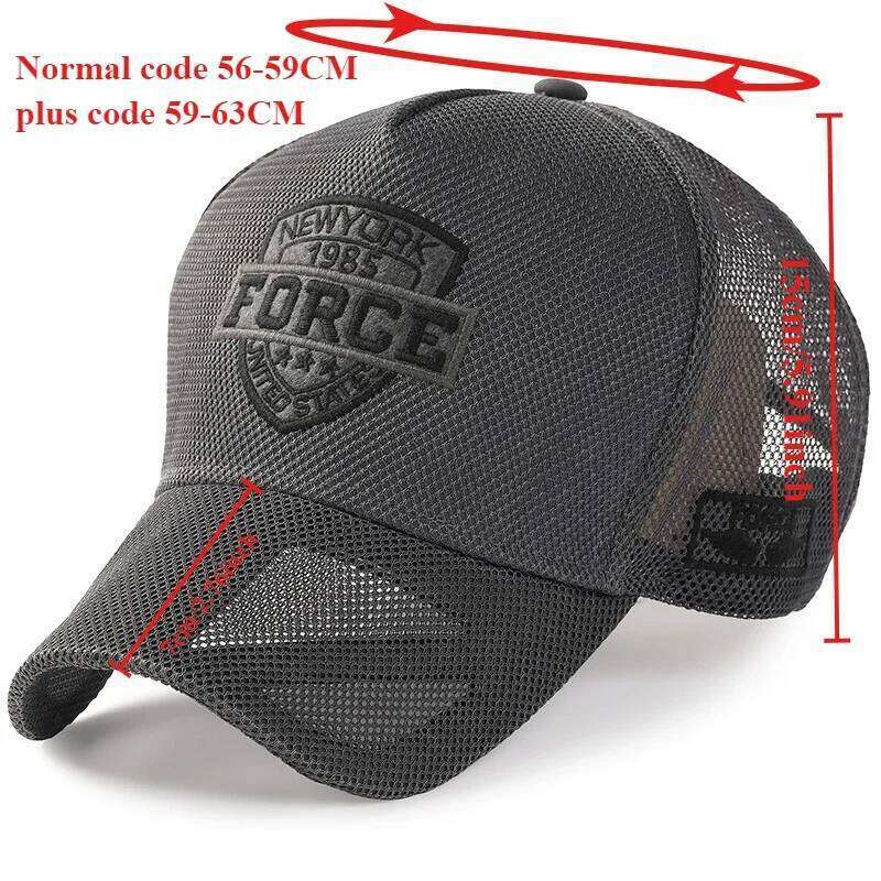 Summer New Big Size 63cm Mesh Baseball Breathable Caps High Top Outdoor Fishing Sun Hats Men Sports Snapback Cap Travel Hat Z260226