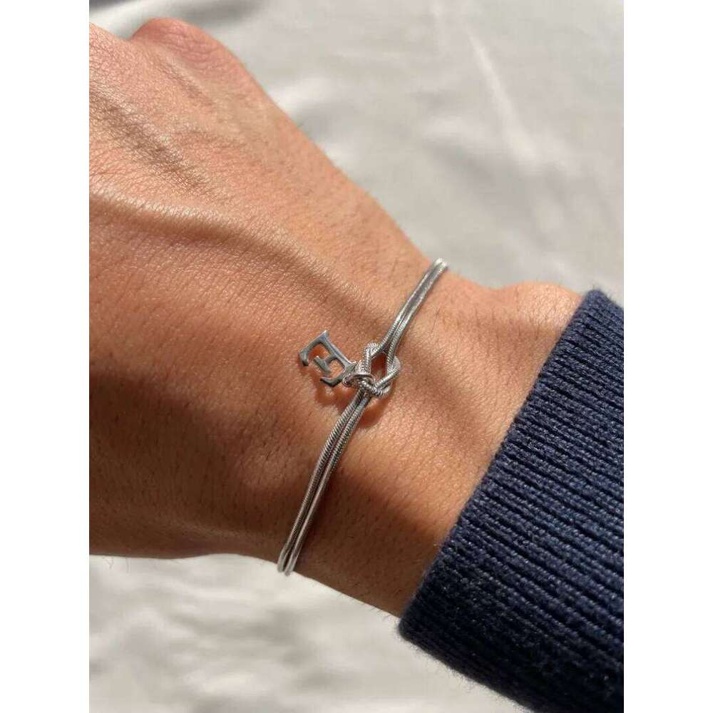 Custom Initial Love Bracelet, Dainty Stainless Steel Couple Snake Chain Infinity Knot Bracelet Set, Handmade Christmas Gift Z260225