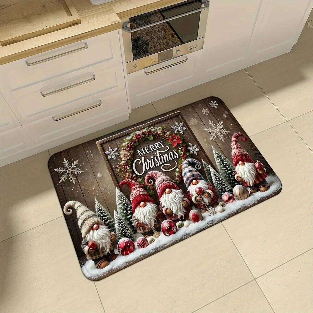 VIKAMA2PC Christmas Kitchen Rug Set Soft to the Touch Stain-Resistant Specialized Home Decor for Stove Sink Areas W260226