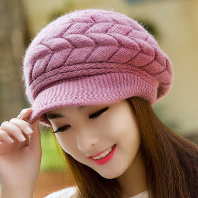 Autumn and Winter Woolen Hat Womens Korean Ear Protection Hat Fashion Versatile beret Thickened Warm Knitted Hat S260225