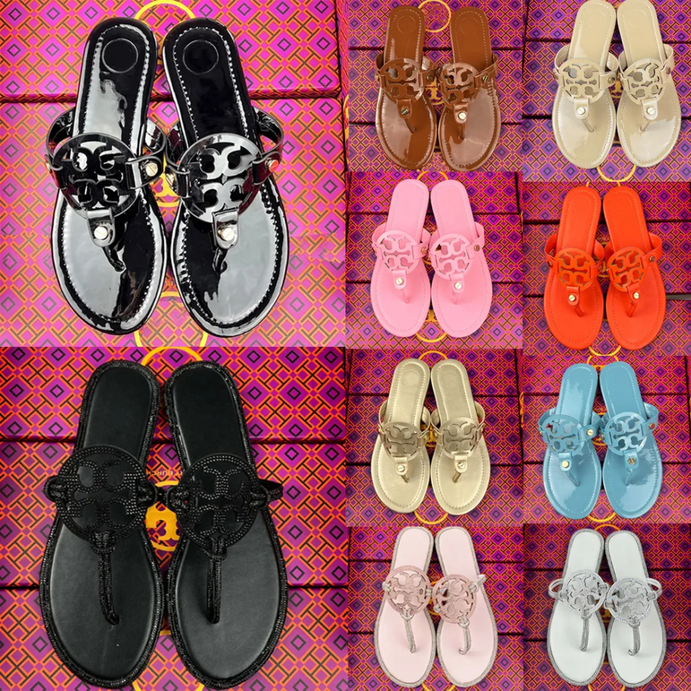 Designer Womens and torysburchly Sandals Fashionable Summer flip-flops Flat Bottom Beach Shoes Toe Slippers