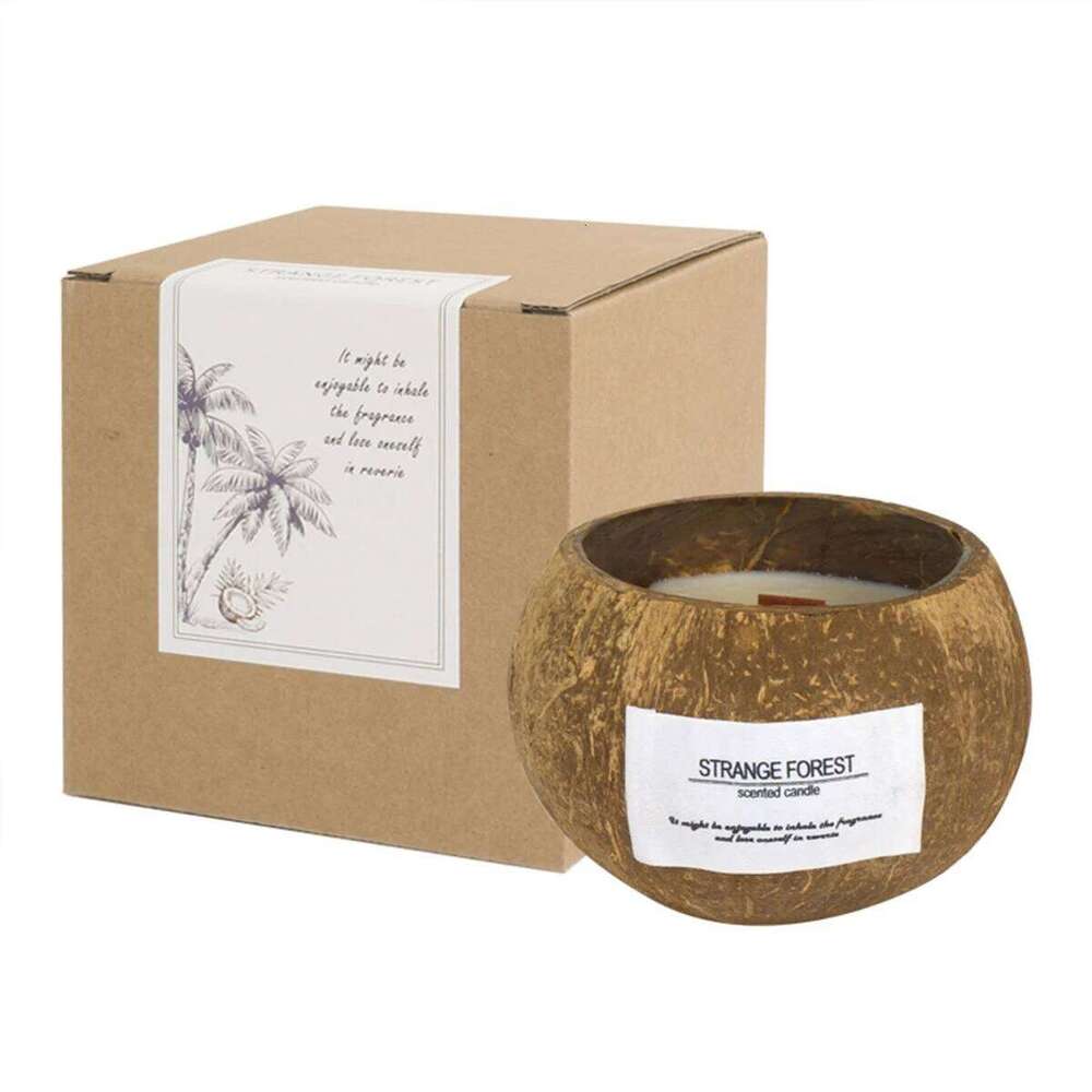 Coconut Shell Aromatherapy Candle Essential Oil Premium Plant Wax Fragrance Home Companion W260226
