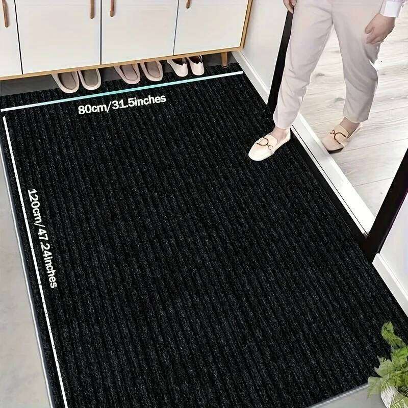 1pcs Double Stripe Non-Slip Doormat Entryway - Heavy Duty Dirt Resistant Rug Indoor Outdoor Carpet for Home/Office W260226