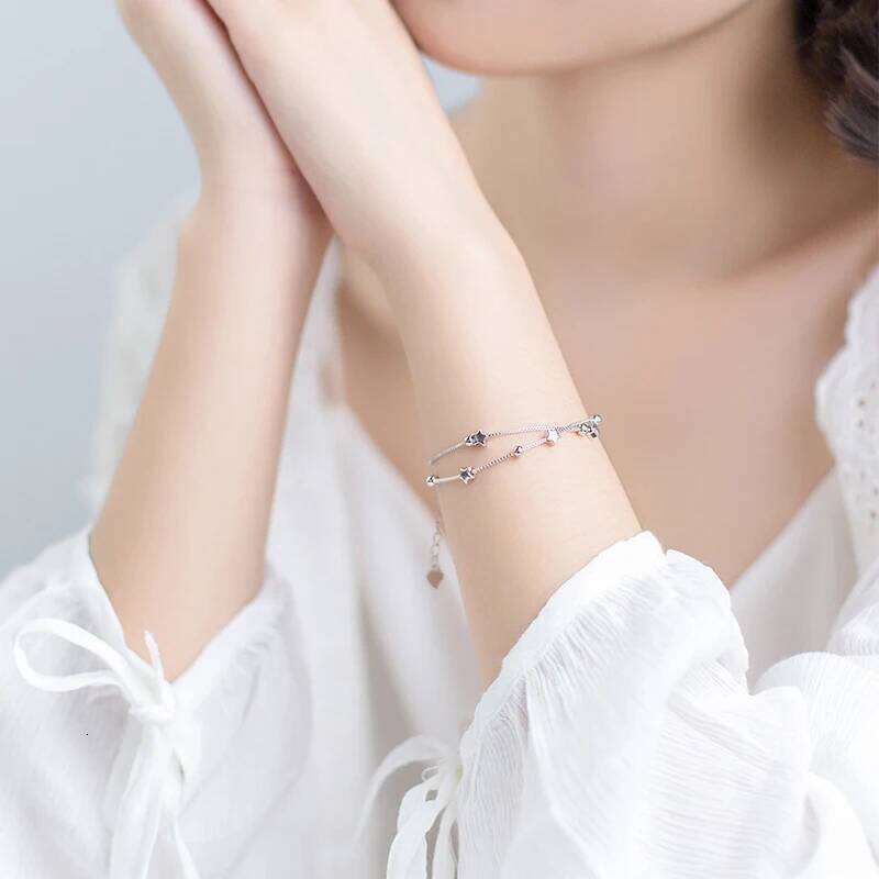 Modian New 925 Sterling Silver Little Ball Stars Bracelet Chain Link For Women Original Bracelets Engagement Gift Fine Jewelry Z260225