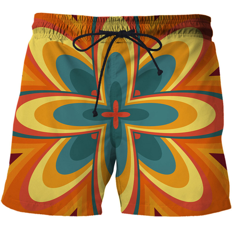 Men's Shorts Summer Man's Beach Shorts Swim Sports Pants Abstract pattern 3D Print Man Surfing Short Breathable Male Gym Surf Board Swimsuit
