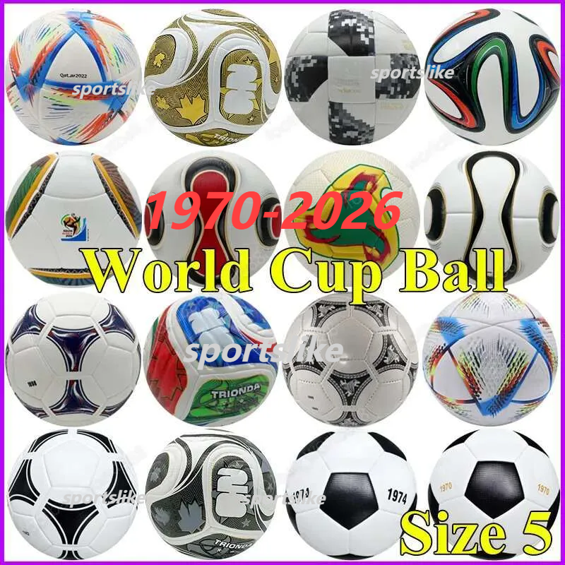 1970-2026 Retro Football 82 Balls for the 86 Mexico World Cup Soccer Ball 92 94 02 04 06 10 12 18 Official Size 5 Wear Resistant 98 World Cup Football