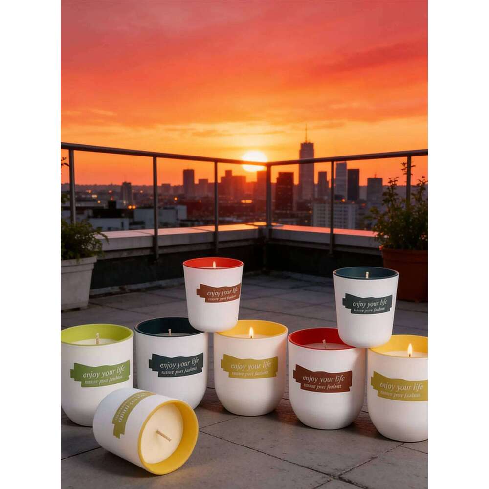 Coloured glass cup soy wax scented candle decorative wedding favours W260226