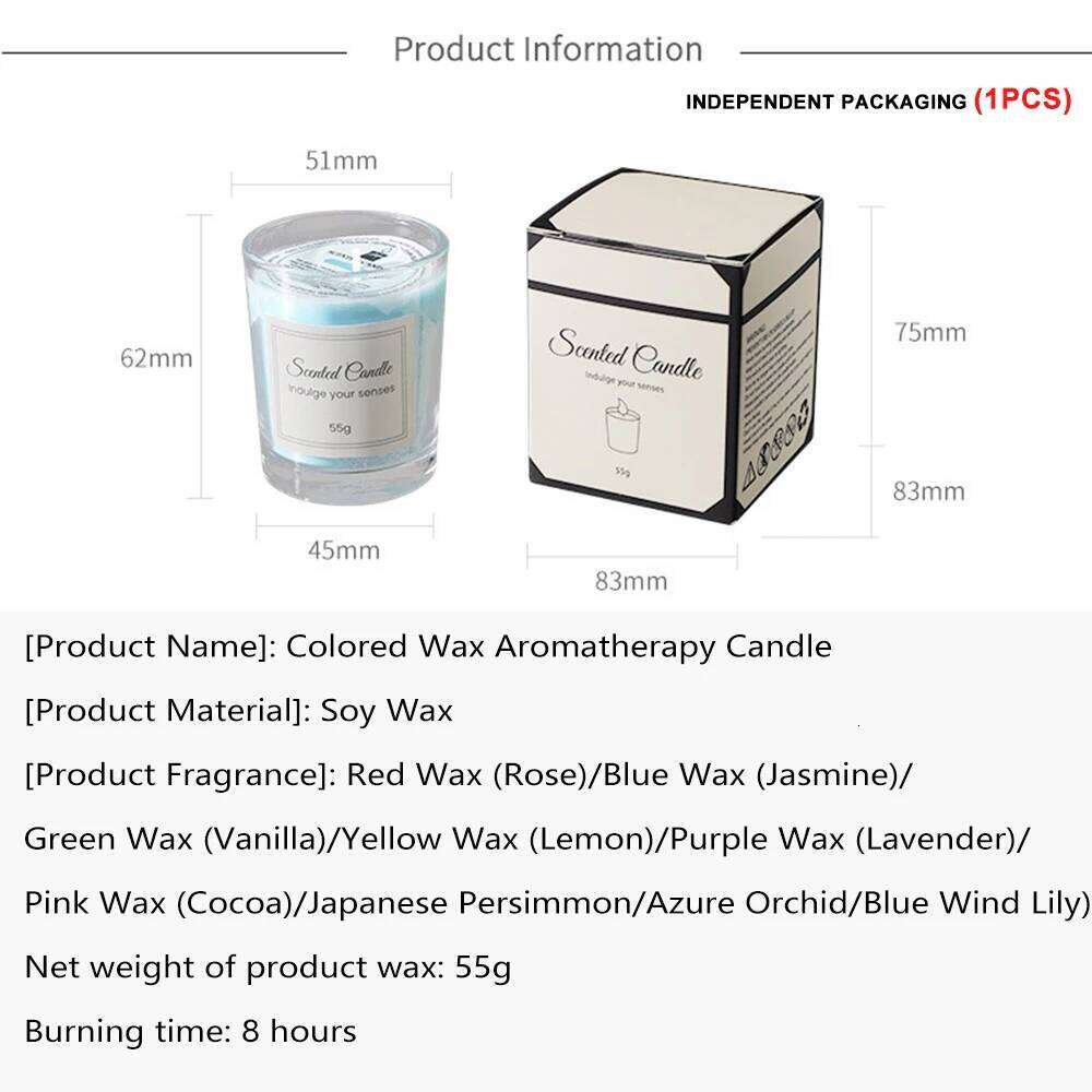 1pcs Premium Gift Box Comes with Glass Cup Smokeless Soy Wax Aromatherapy Candle Day Christmas Valentines W260226