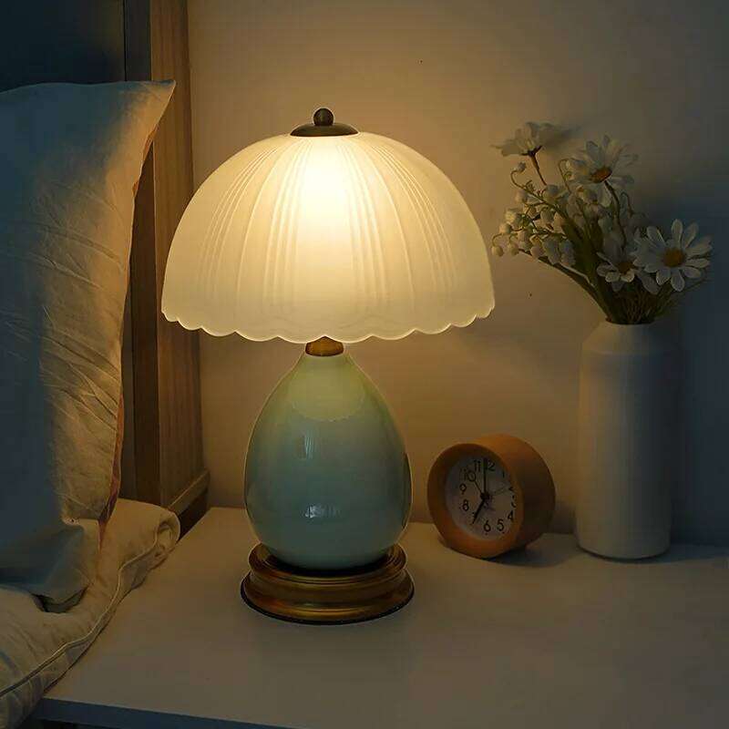 Nordic Retro Ice Crack High-end Bedroom Bedside Dormitory Study American Desk Lamp Light Luxury Creativity H260225