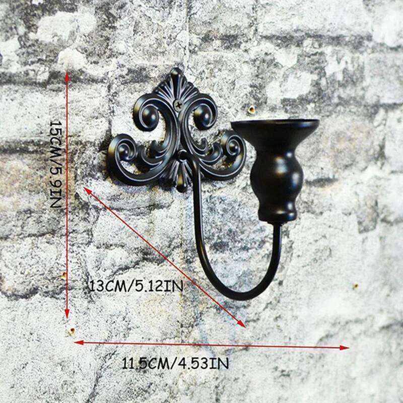 PEANDIM Hanging Candlestick Wall Lamp Scented Decoration Gold Black Holder Home Bar Outdoor Candle Lantern W260226