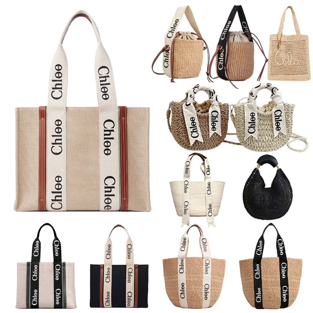 Tote bag summer hot selling beach bag luxury bag designer bag classic linen cloth brown woven handbag high-quality large capacity shopping bag hand-held shoulder bag