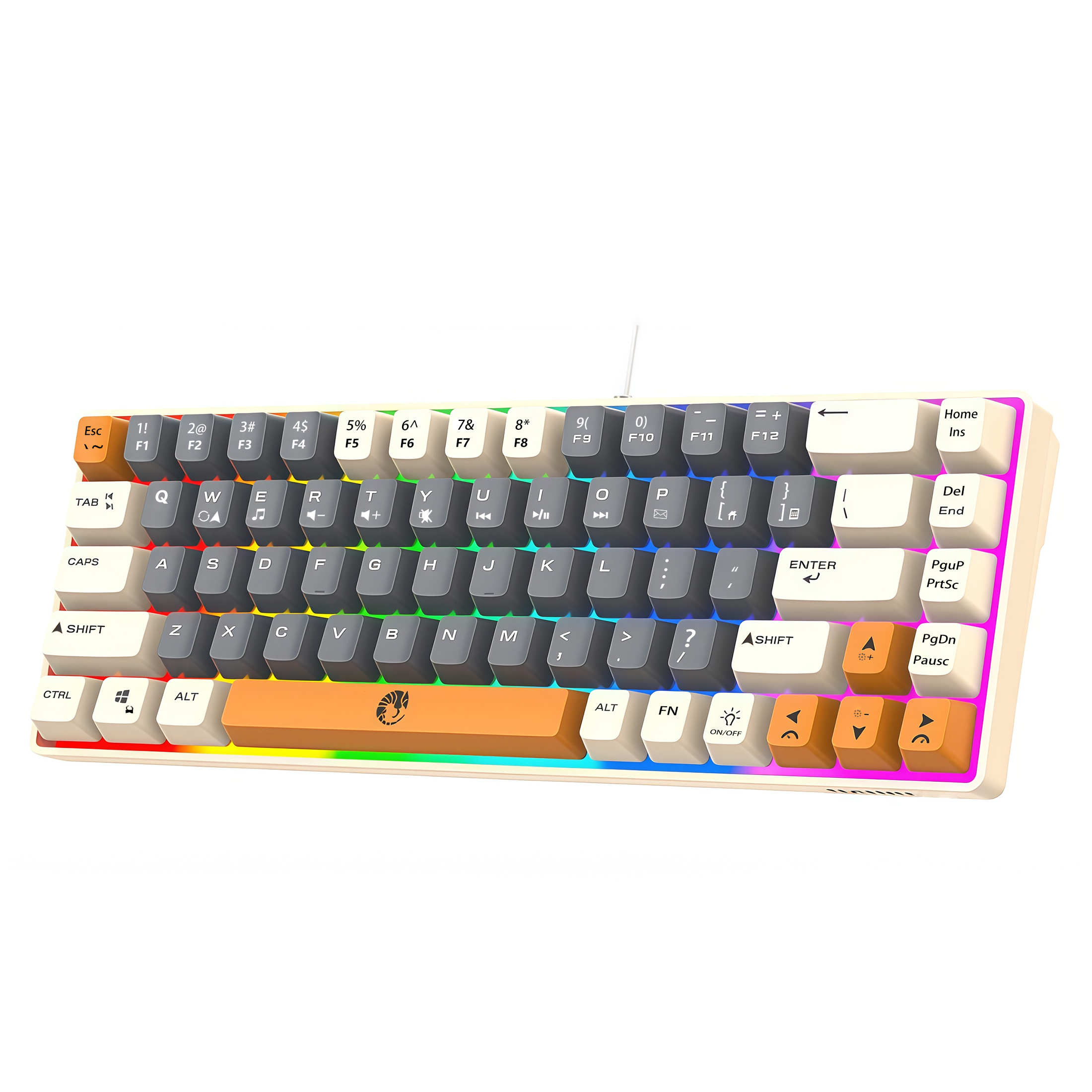 68-Key Mini Mechanical USB Wired Gaming Keyboard, RGB Backlit Gaming Keyboard in Multiple Colors, Suitable for Windows PC Gamers, Desktop Computers an