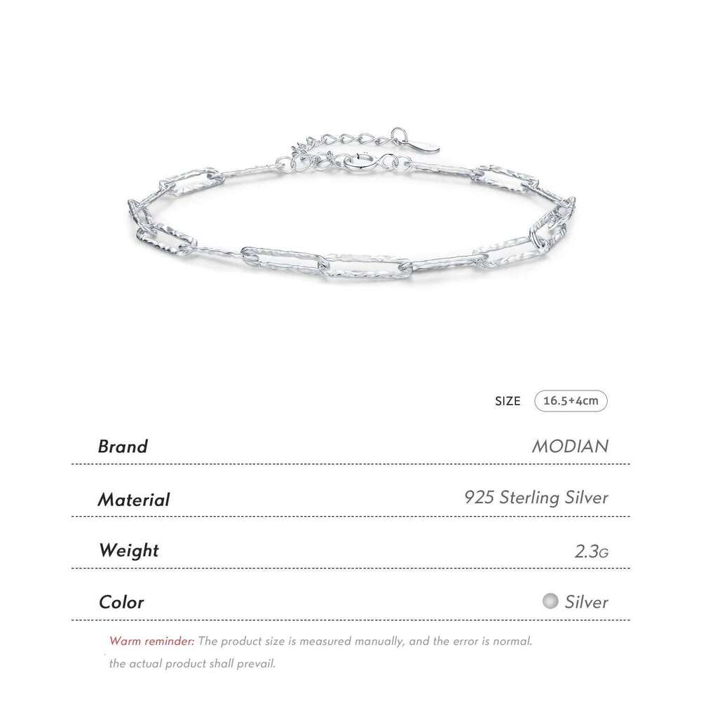 MODIAN Real 925 Sterling Silver Irregular Wavy Lock Chain Bracelets Trendy Stackable DIY Jewelry For Women Female Accessories Z260225