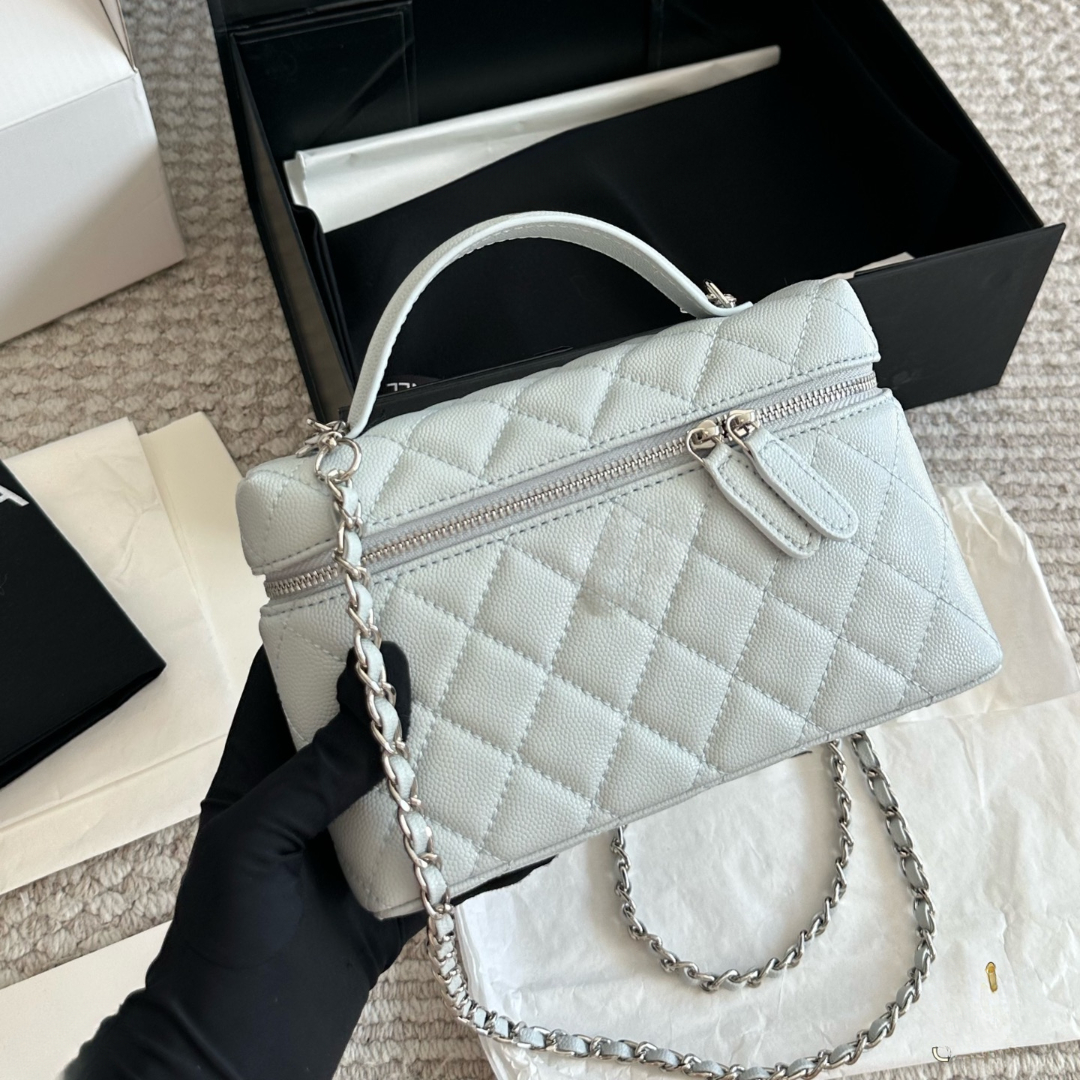 10A Designers Classic Vanity Bag Top Handle with Mirror Makeup Bag Cosmetic Bags Leather Crossbody Bag Woc Quilted Chain Crossbody Bag Lady Mini Box Bag