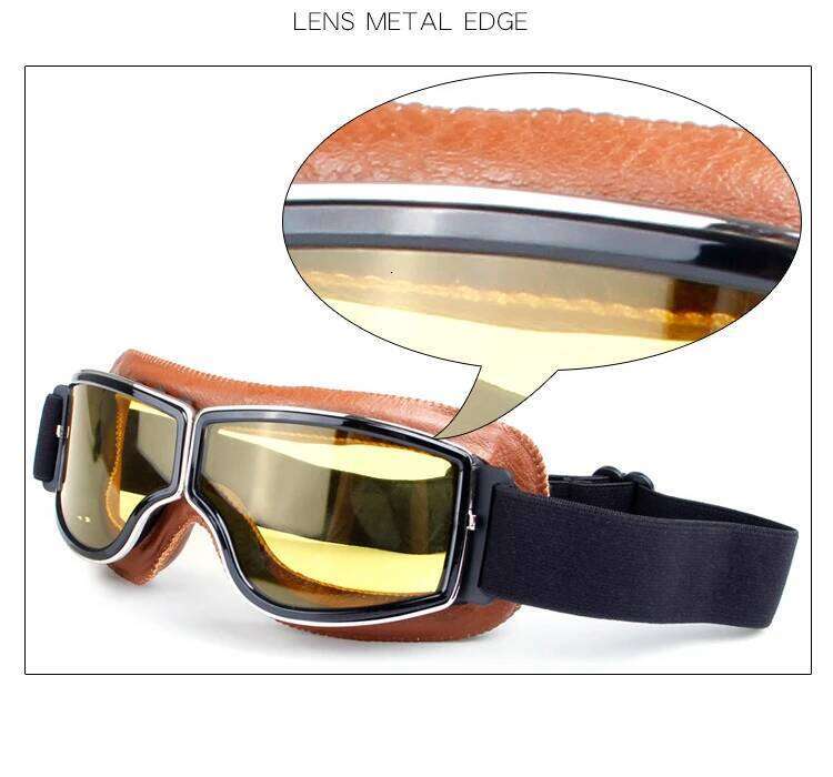Best Selling Vintage Motorcycle Leather Glasses Cruiser Folding Goggles Newest Sunglasses Motocross Safety Z260225