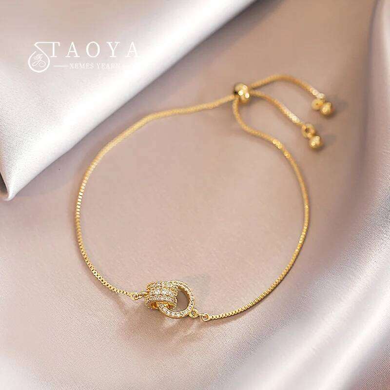 Classic Design Ring interlocki Gold Color Charm Bracelets For Womens 2025 New Fashion Jewelry Party Girl's Exquisite Accessories Z260225